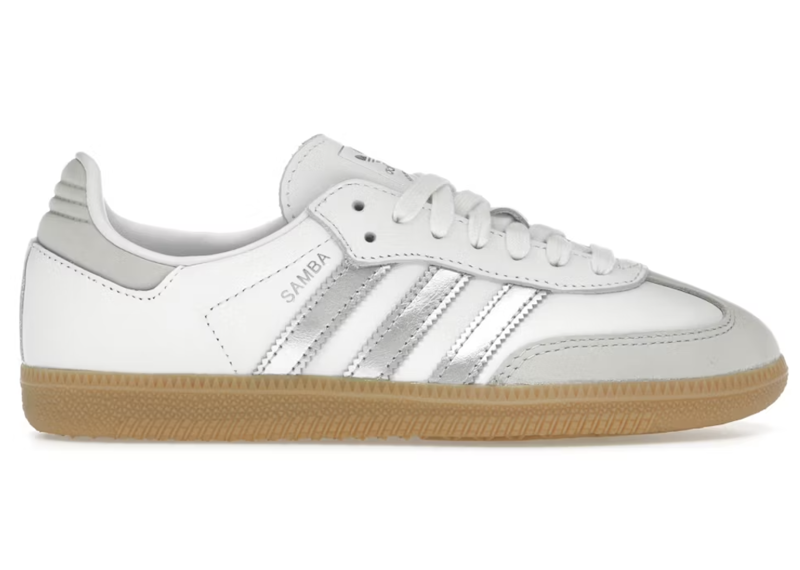 adidas Samba OG White Silver Metallic Grey (Womens)