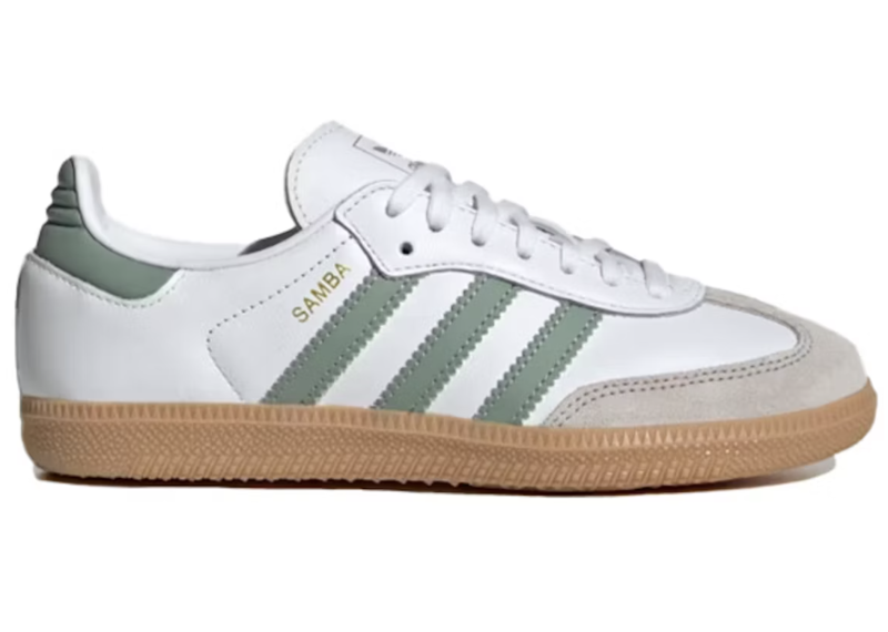 adidas Samba OG Cloud White Silver Green (GS)