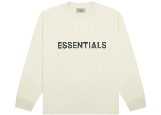 Fear of God Essentials Boxy Long Sleeve T-Shirt Applique Logo Buttercream
