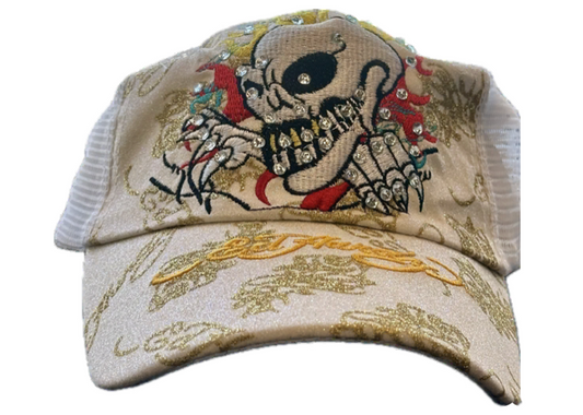 Ed Hardy Vintage Mesh Hat White/Gold