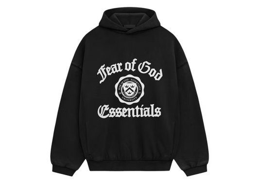 Fear of God Essentials Heavy Fleece Vintage Shrunken Hoodie Black