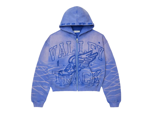 Vale Forever Wildflower Garden Zip Up Hoodie Blue