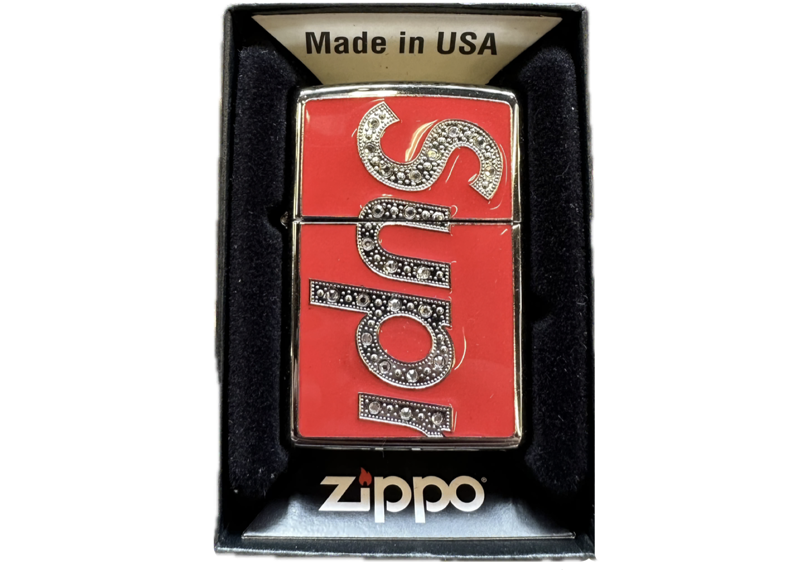 Supreme Swarovski Zippo Red