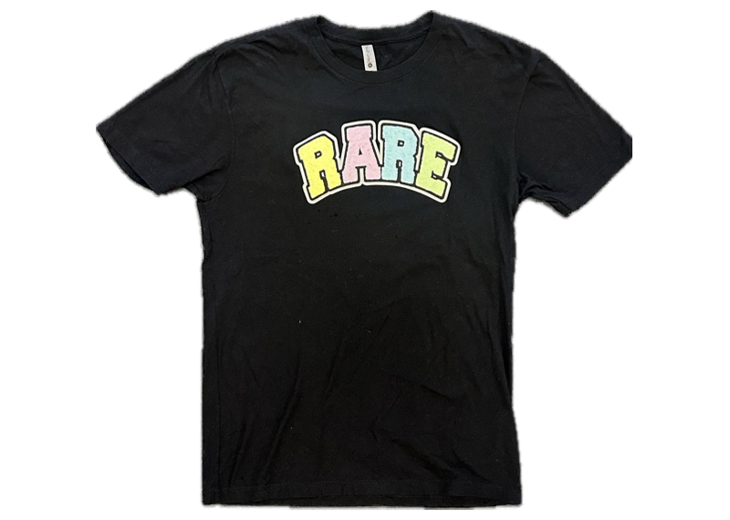 Rare Multi Color Puff Print Black Tee