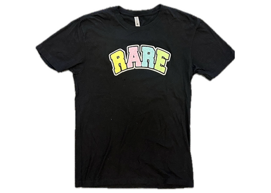 Rare Multi Color Puff Print Black Tee