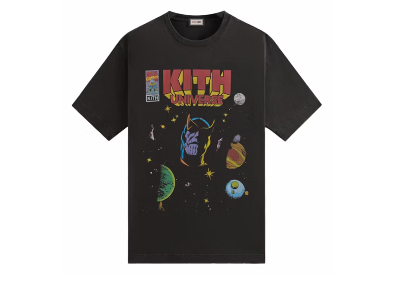 Kith x Marvel Universe Graphic Vintage Tee Black