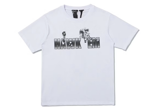 Pop Smoke x Vlone Hawk Em T-shirt White