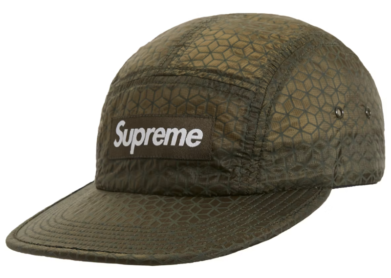 Supreme Geometric Ripstop Camp Cap Olive