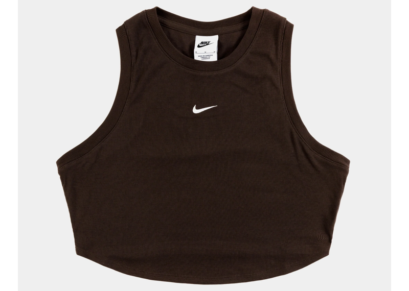 Wmns Nike Essentials Ribbed Crop Top Brown