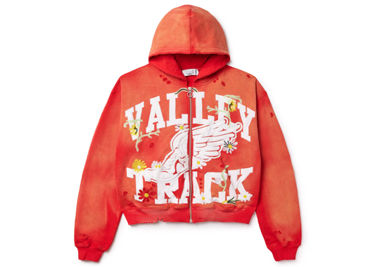 Vale Red Garden Zip Up Hoodie