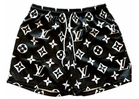 LV Print Shorts Black/White