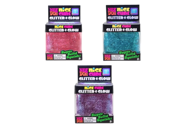 NeeDoh Nice Cube Glitter and Glow (1 Random Color)
