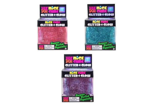 NeeDoh Nice Cube Glitter and Glow (1 Random Color)