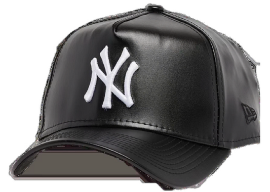 New Era Mens New York Yankees Leather Frame Cap Black