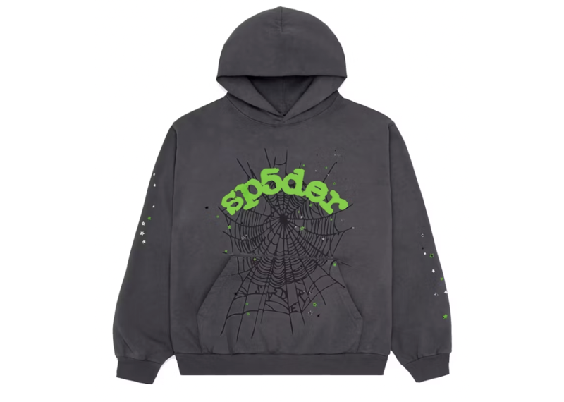 Sp5der Wait Web Hoodie Slate Grey