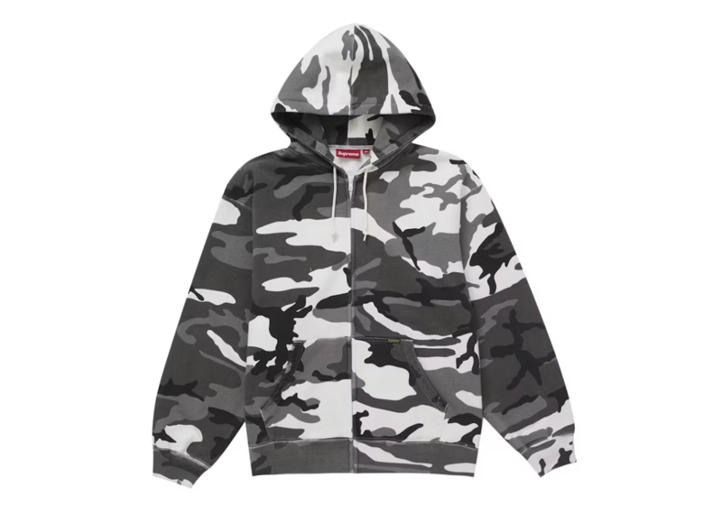 Supreme Work Zip Up Hooded Sweatshirt Snow Camo