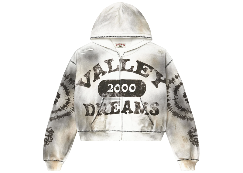 Vale Spiral Zip Up Hoodie Ash Grey