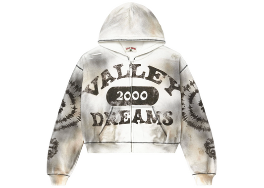 Vale Spiral Zip Up Hoodie Ash Grey