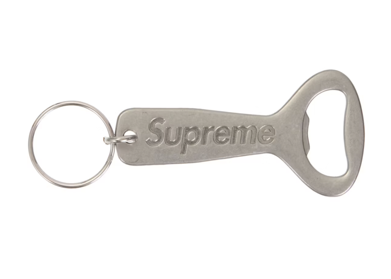 Supreme Bottle Opener Keychain Silver