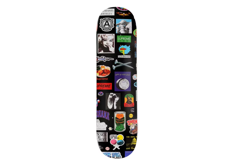 Supreme Stickers Skateboard Deck Black