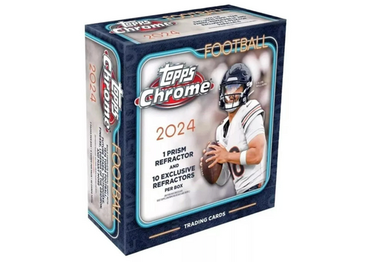 2024 Topps Chrome Football Trading Cards Mega Box
