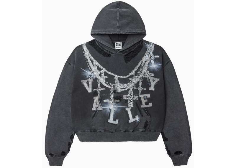 Vale Forever Bling Big Chain Hoodie Black