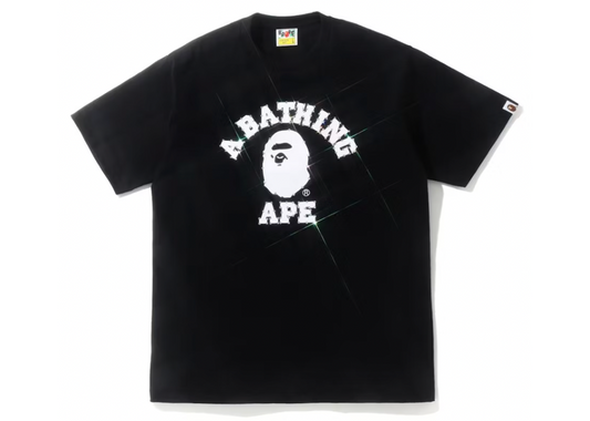 BAPE Crystal Stone College Tee Black/Clear