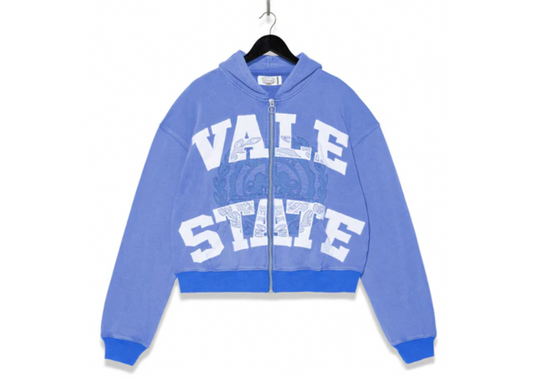 Vale Emblem Zip Up Hoodie Blue