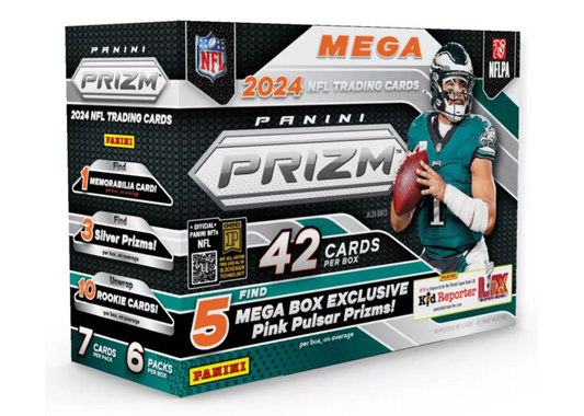2024 Panini NFL Prizm Football Trading Card Mega Box