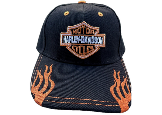 Harley Davidson Vintage Y2K Flames Black Hat