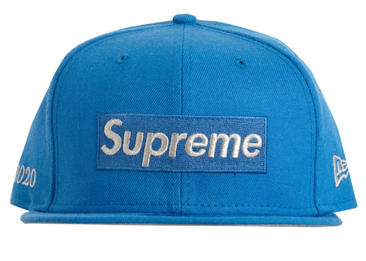 Supreme $1M Metallic Box Logo New Era Light Blue