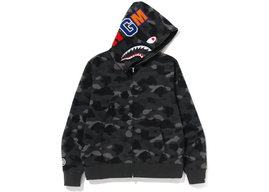 BAPE Color Camo Shark Full Zip Hoodie (SS23) Black