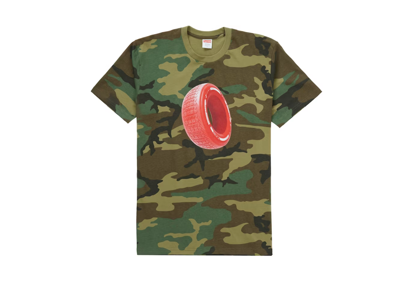 Supreme Tire Tee Woodland Camo