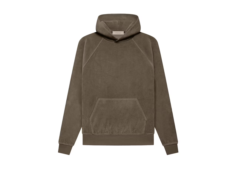 Fear of God Essentials Womens Velour Hoodie Wood