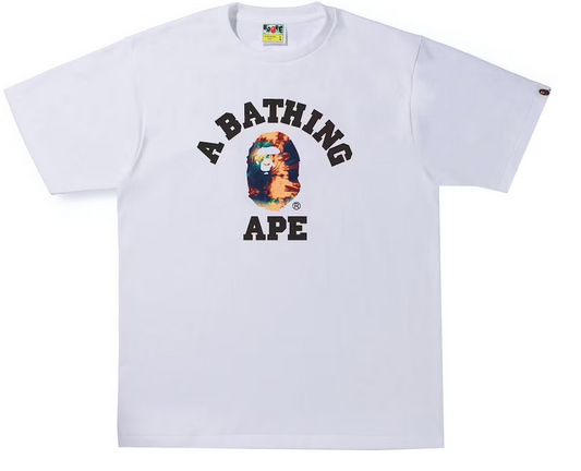 BAPE Tie Dye College Tee White/Navy