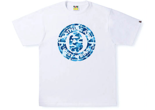 BAPE ABC Camo Single Color Busy Works Tee White Blue