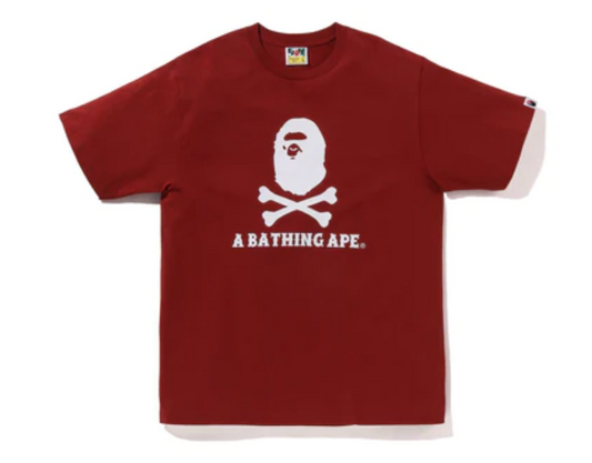 Bape Ape Crossbone Tee Burgundy