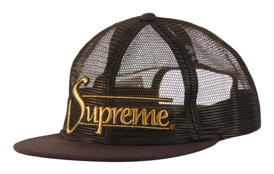 Supreme Mesh 6-Panel Hat Brown/Gold