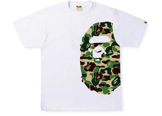 BAPE ABC Camo Single Color Side Big Ape Head Tee White Green