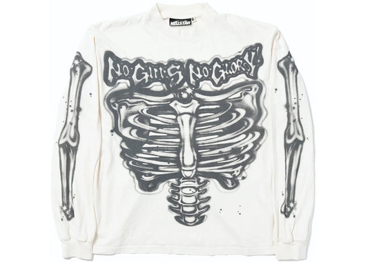 Hellstar Airbrushed Bones Longsleeve White