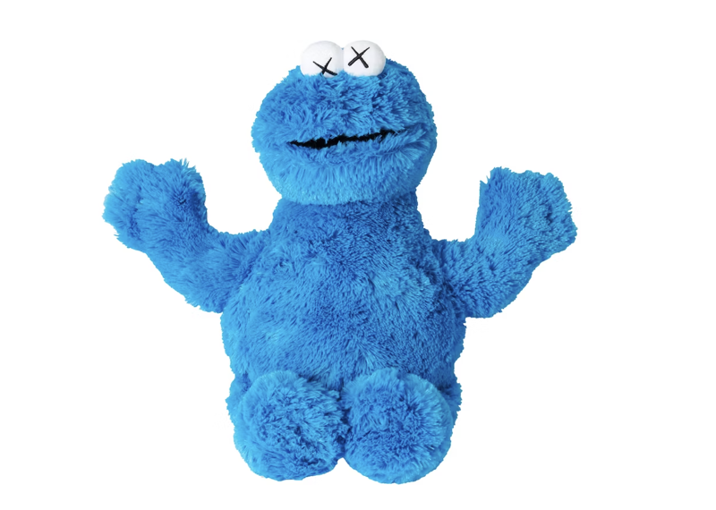 KAWS Sesame Street Uniqlo Cookie Monster Plush Toy Blue