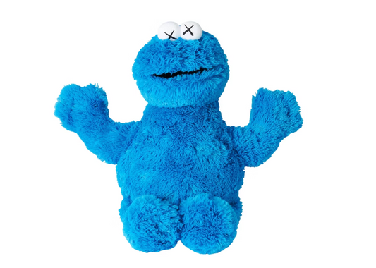 KAWS Sesame Street Uniqlo Cookie Monster Plush Toy Blue