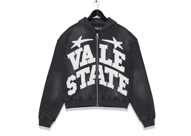 Washed Black Vale State Hoodie