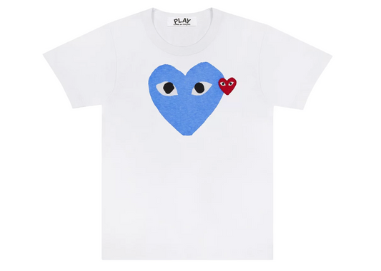 CDG Blue Heart White Tee